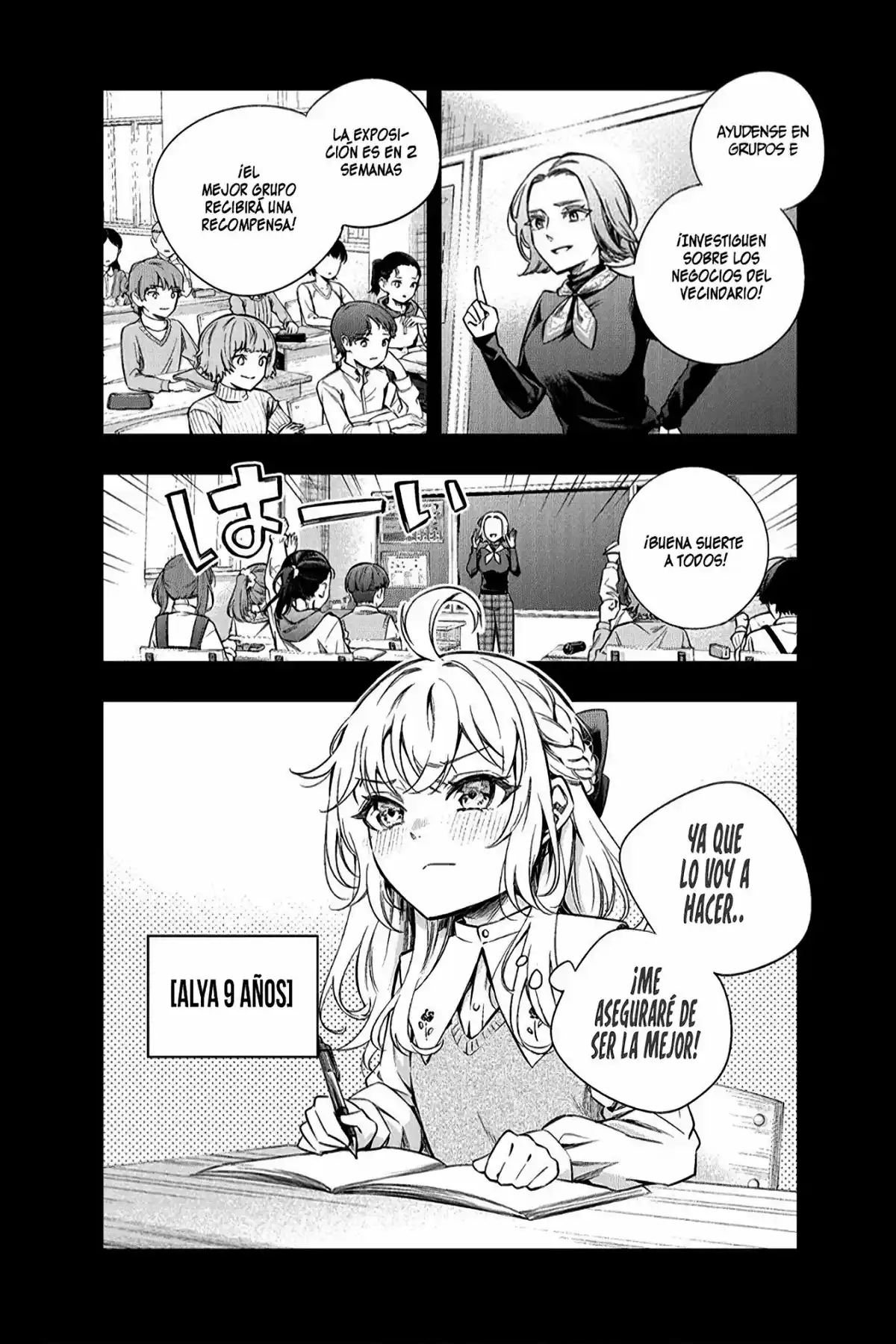 Alya-san, quien se sienta a mi lado, a veces susurra cosas dulces en ruso. Capitulo 9 página 7