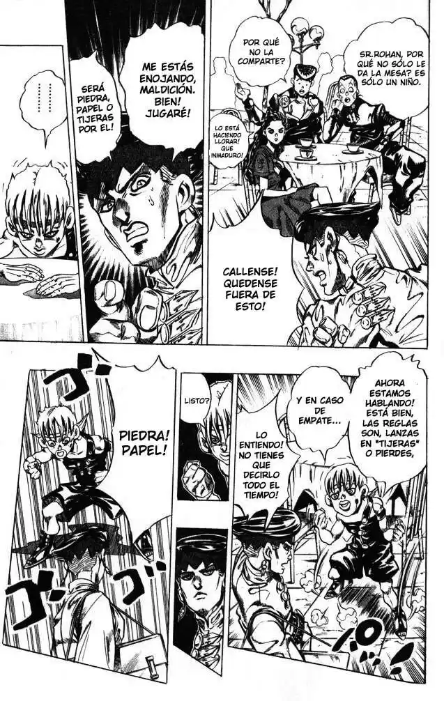 JoJo's Bizarre Adventure Parte 4: Diamond Is Unbreakable Capitulo 107: ¡Viene el Niño Piedra, Papel o Tijera!, Parte 2 página 14