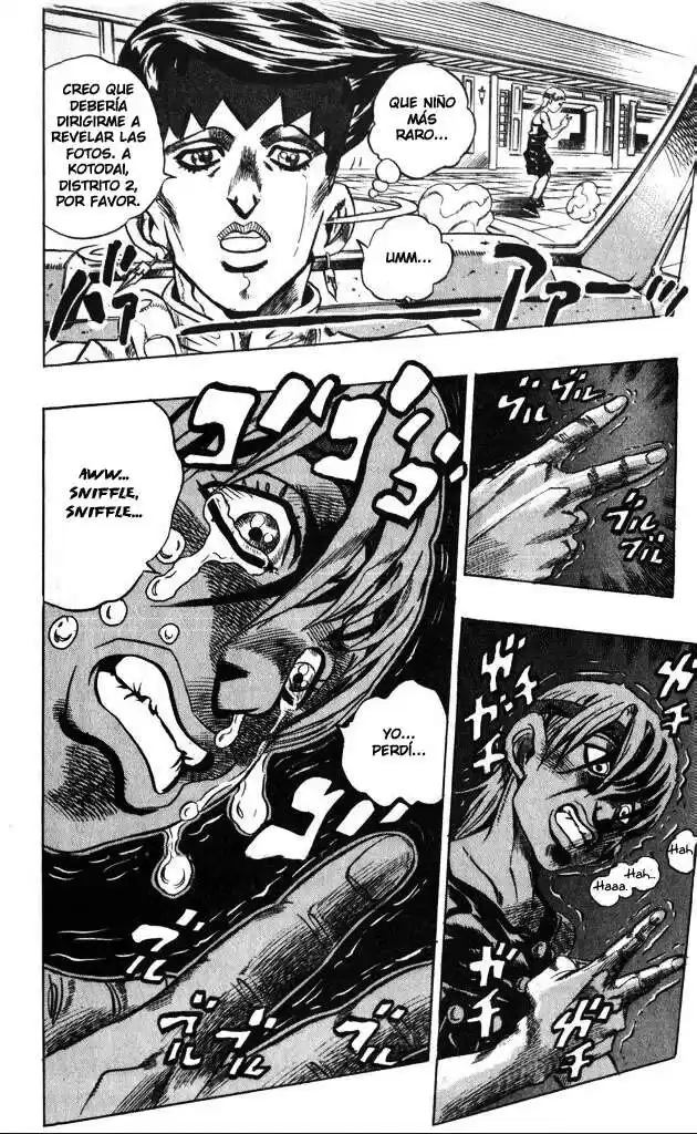 JoJo's Bizarre Adventure Parte 4: Diamond Is Unbreakable Capitulo 107: ¡Viene el Niño Piedra, Papel o Tijera!, Parte 2 página 9