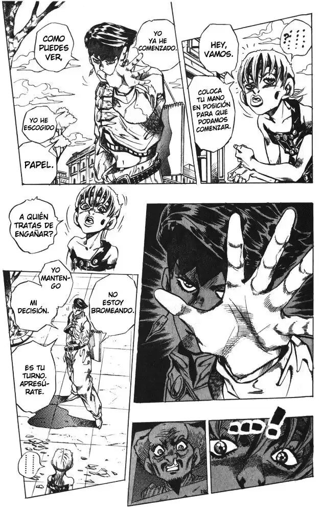 JoJo's Bizarre Adventure Parte 4: Diamond Is Unbreakable Capitulo 110: ¡Viene el Niño Piedra, Papel o Tijera!, Parte 5 página 12