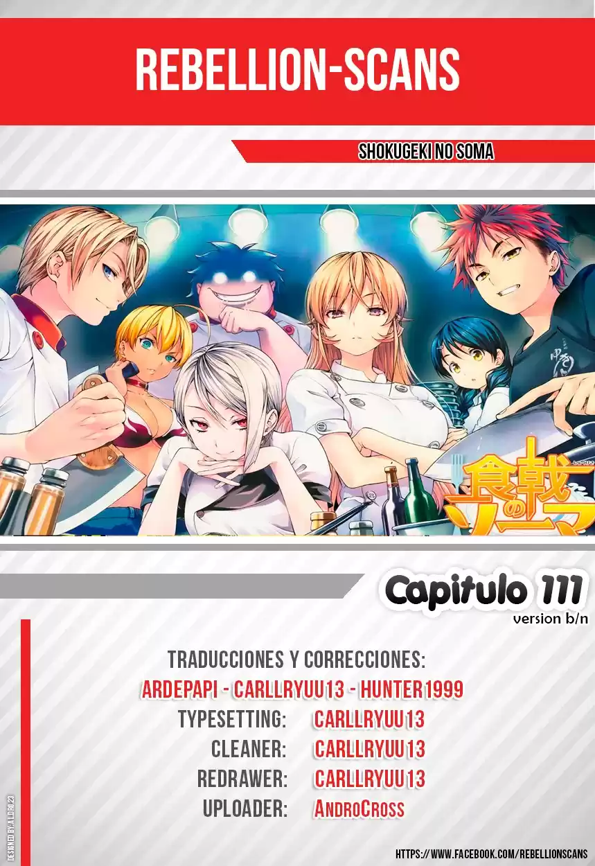 Shokugeki no Soma Capitulo 111: Version b/n página 2