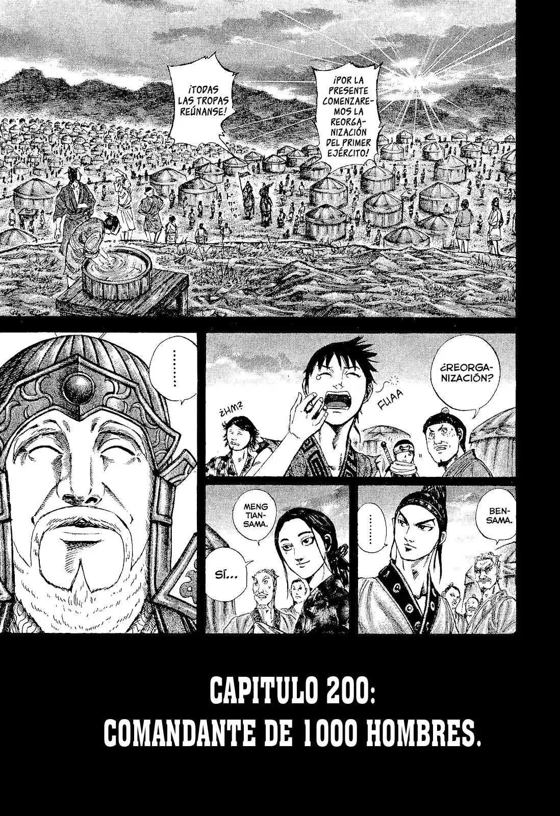 Kingdom Capitulo 200: Comandante de 1000 hombres página 1