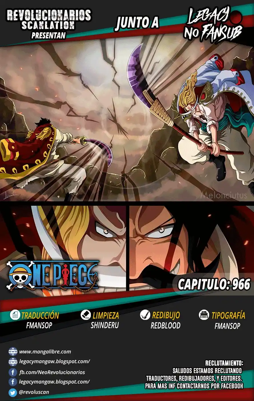 ONE PIECE Capitulo 966: ¡Roger y shirohige! página 1