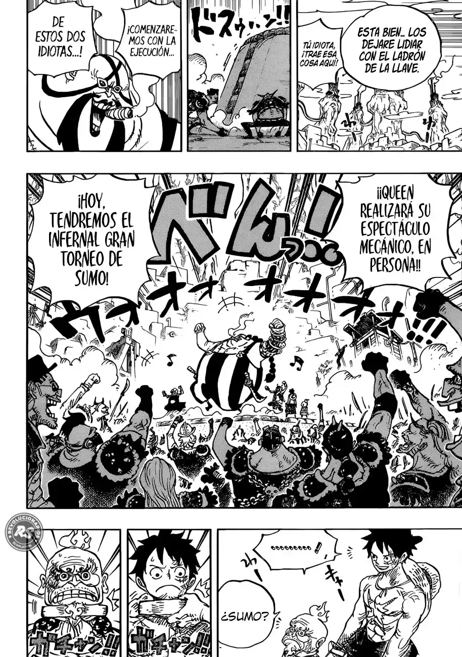 ONE PIECE Capitulo 936: El gran torneo infernal de sumo. página 5