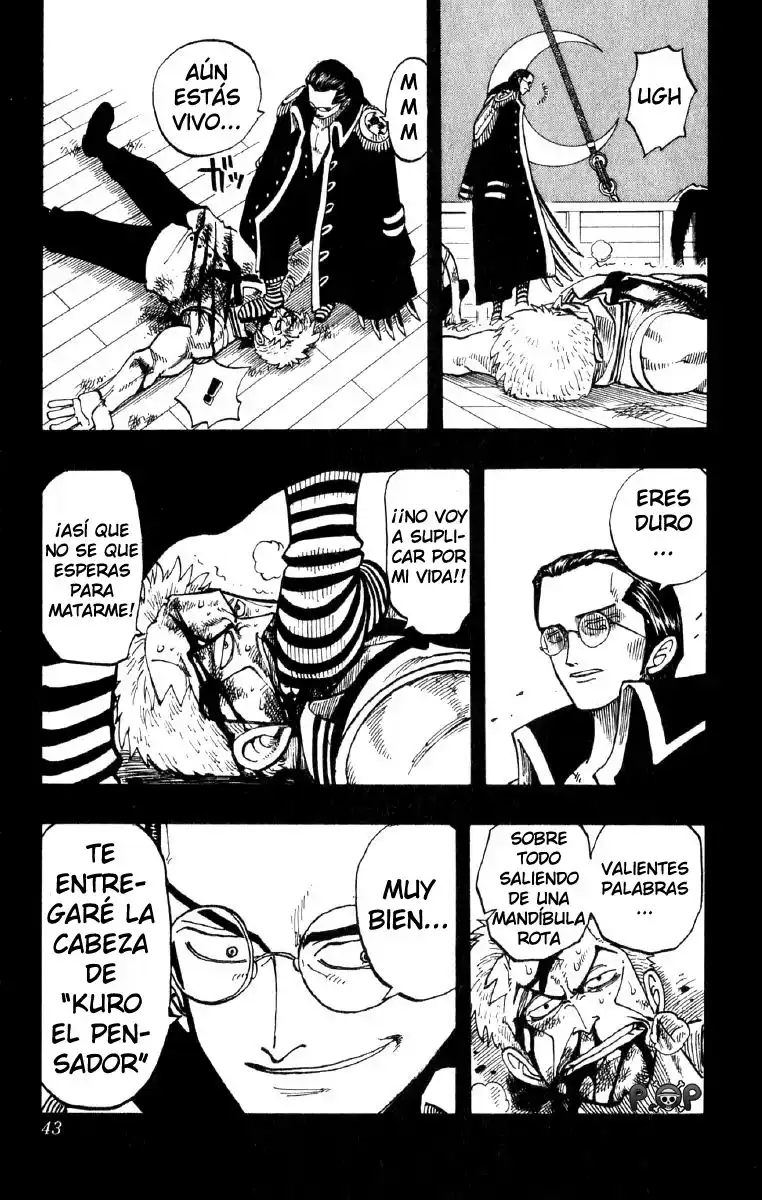 ONE PIECE Capitulo 37: "El Pirata, Kuro el Pensador" página 15