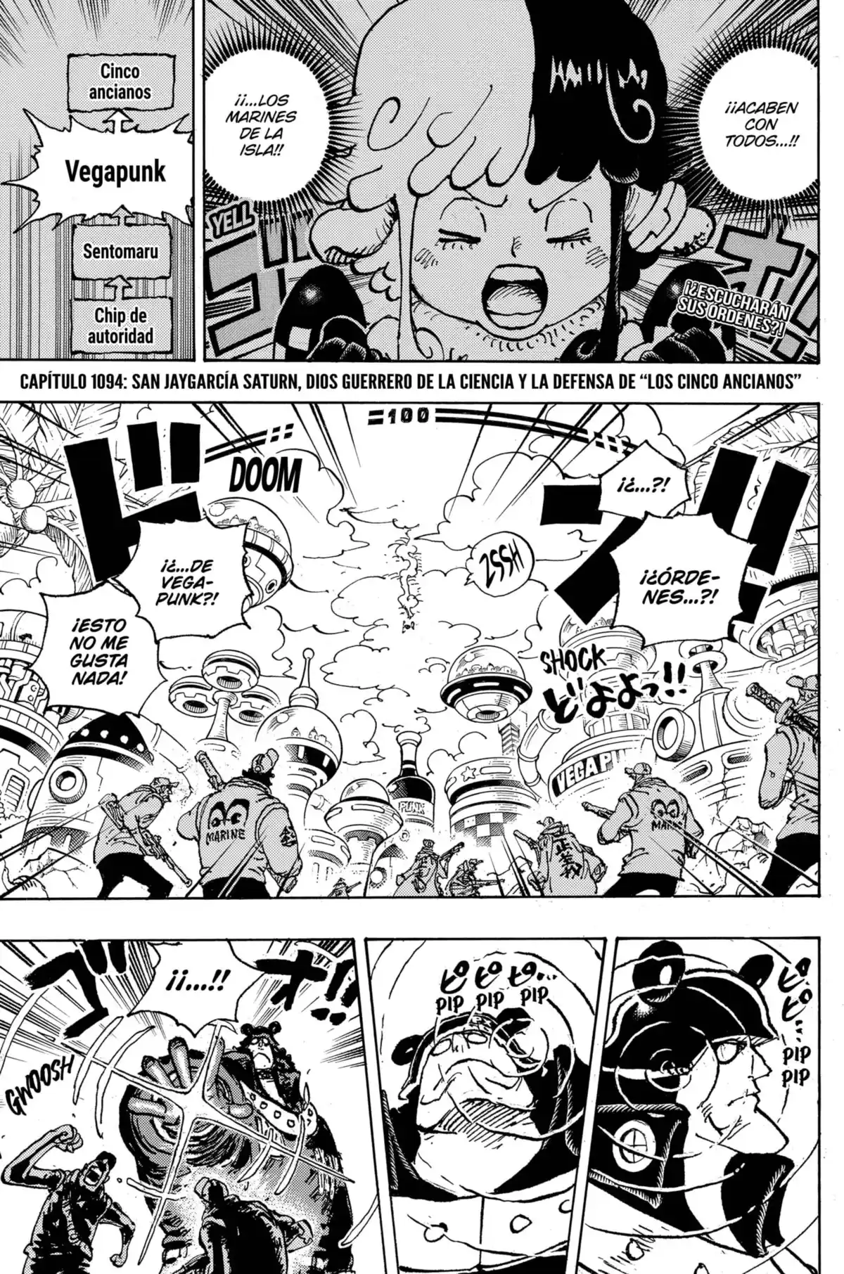 ONE PIECE Capitulo 1094: Dios Guerrero de la Defensa Científica, Saint Jaygarcia Saturn página 4