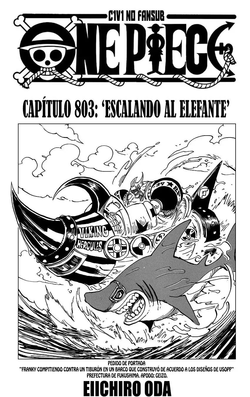 ONE PIECE Capitulo 803: Escalando el elefante página 2