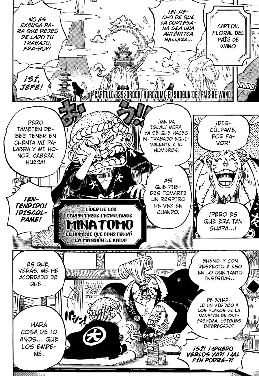 ONE PIECE Capitulo 929: Kurozumi Orochi, Shogun del país de Wano página 4