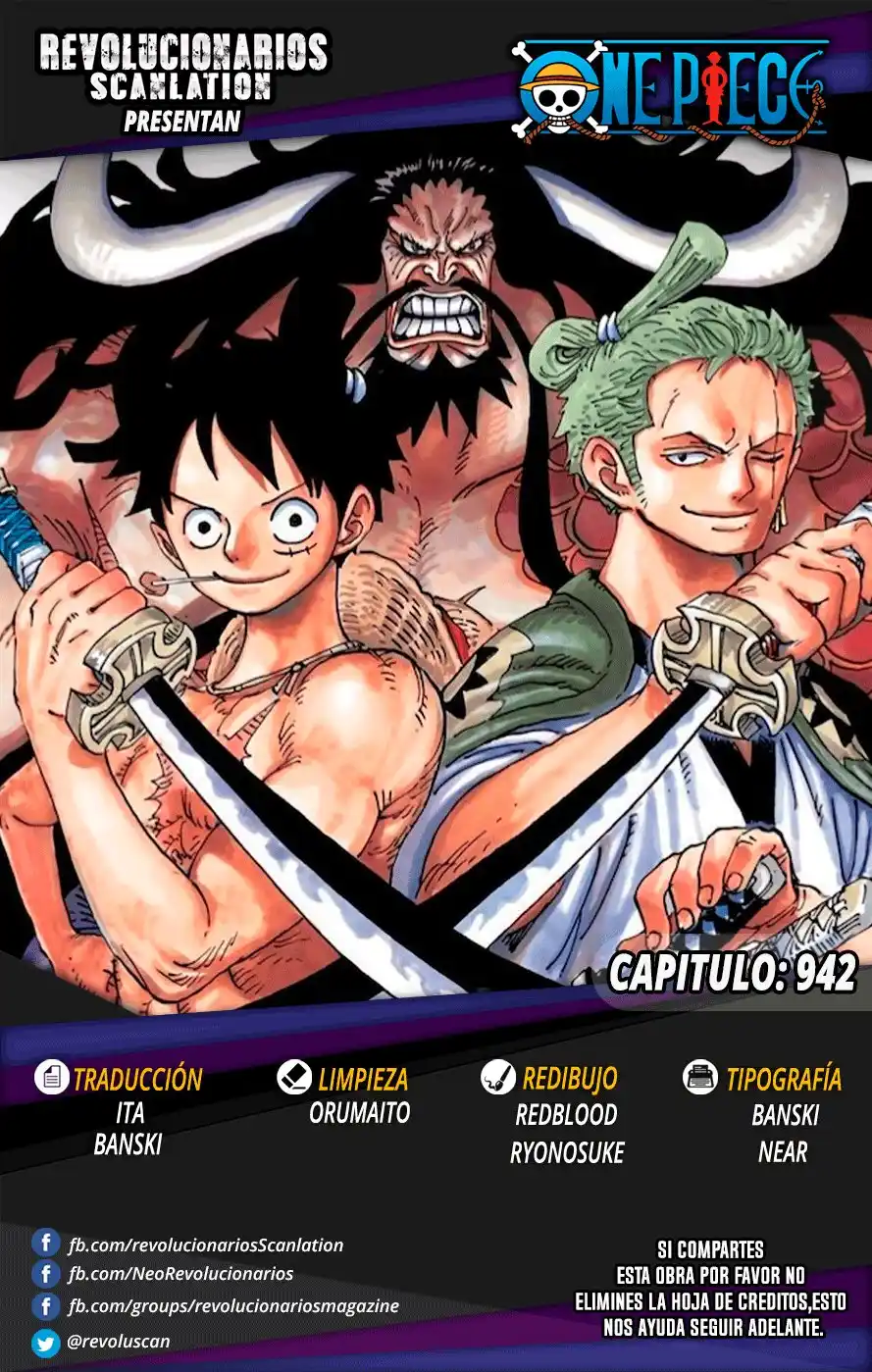 ONE PIECE Capitulo 942: Yasuie shimotsuki, daimyo de hakumai página 1