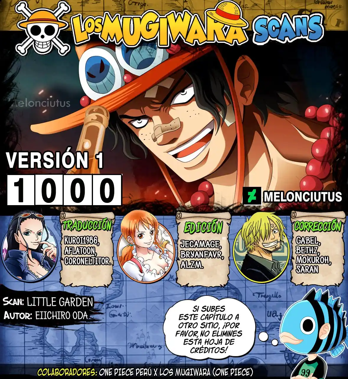 ONE PIECE Capitulo 1000: Mugiwara No Luffy página 1