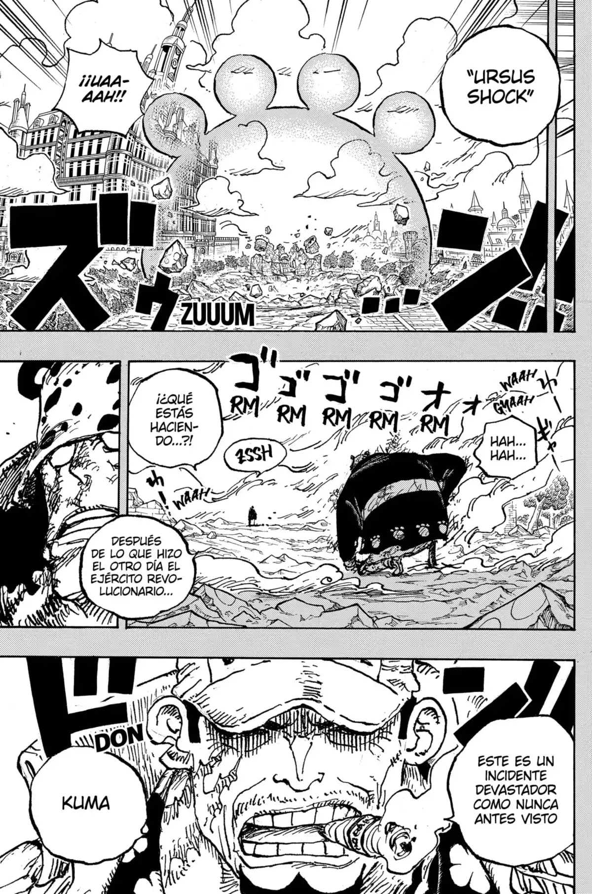 ONE PIECE Capitulo 1092: El Incidente del Alboroto del "Tirano" Kuma en Tierra Santa página 3