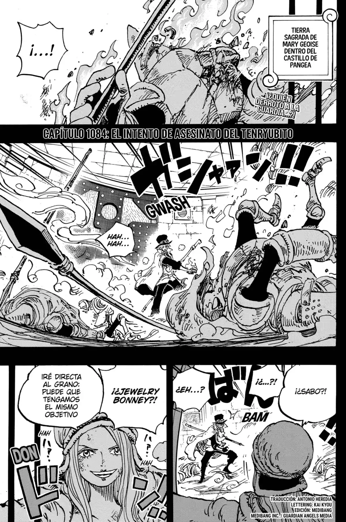 ONE PIECE Capitulo 1084: "Intento de Homicidio contra un Dragón Celestial" página 4