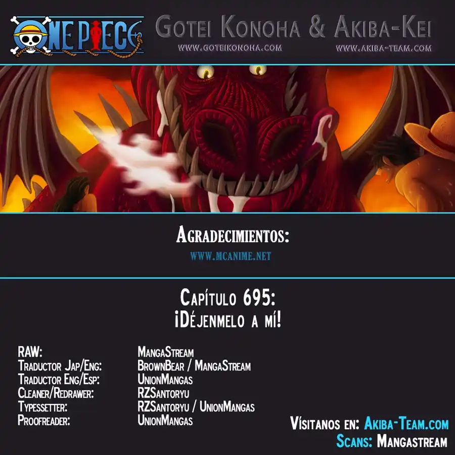 ONE PIECE Capitulo 695 página 1