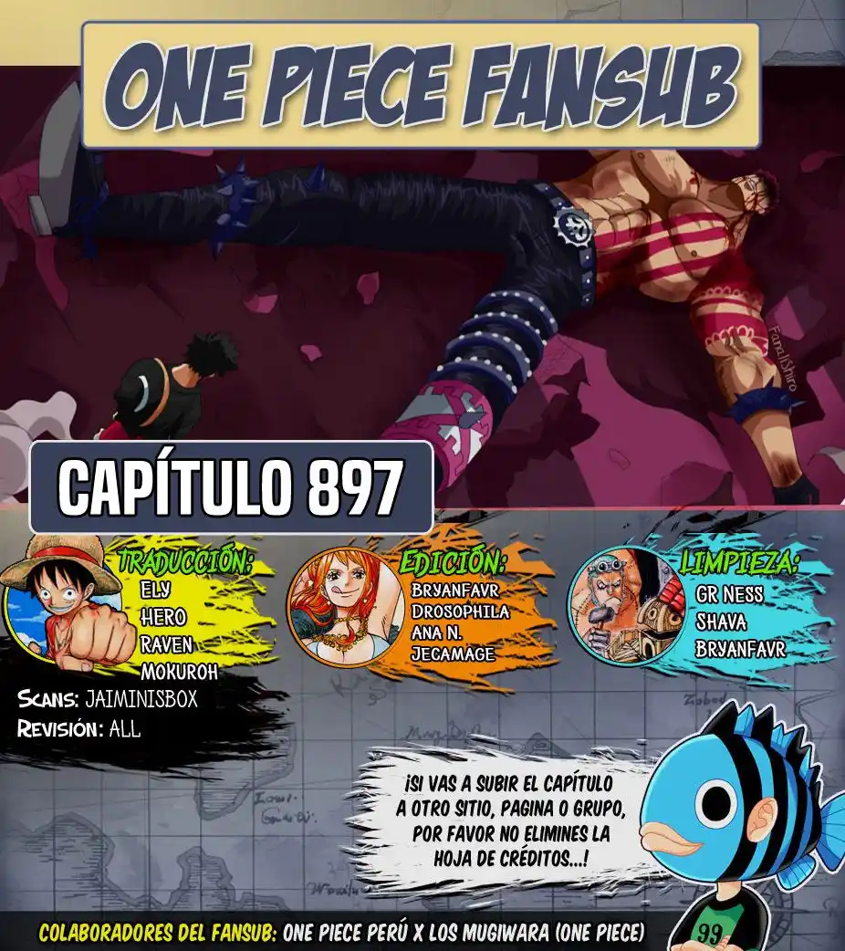 ONE PIECE Capitulo 897: El plan de escape de cacao island de Pekoms página 1