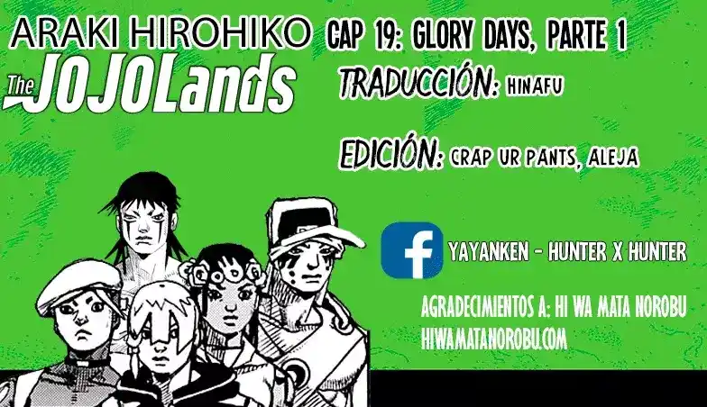 JoJo's Bizarre Adventure Parte 9: The JoJoLands Capitulo 19: Glory Days, parte 1 página 1