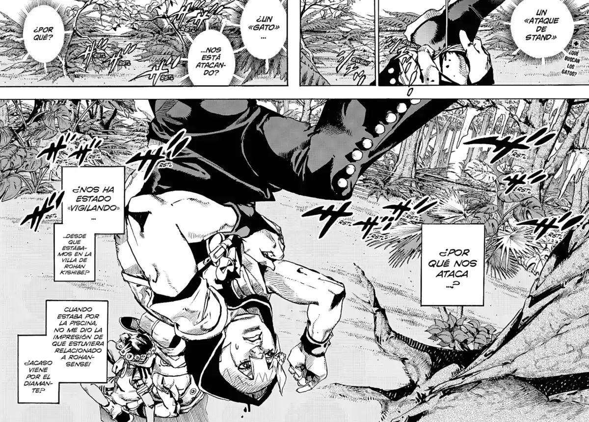 JoJo's Bizarre Adventure Parte 9: The JoJoLands Capitulo 7: Ataque y defensa en la selva, parte 2. página 5