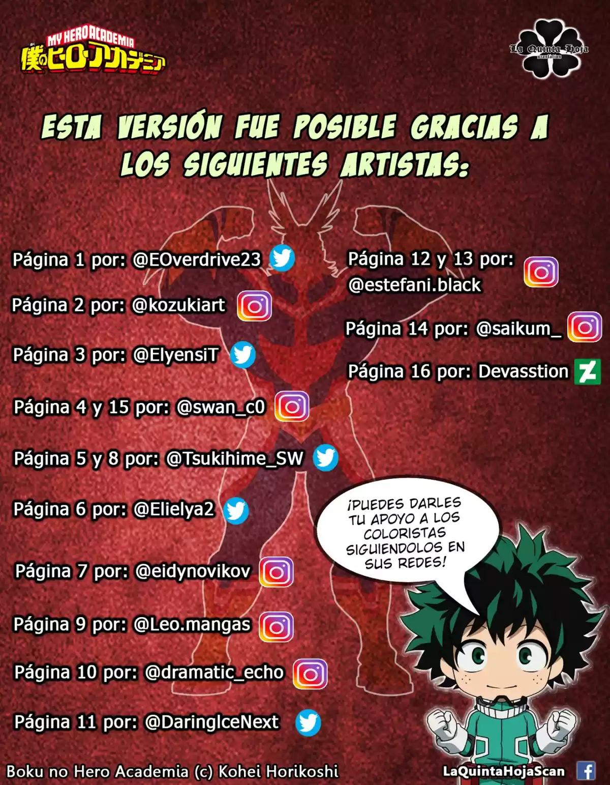 Boku no Hero Academia Capitulo 332.5: Nuevo modelo de misil teledirigido hipersonico (a color) página 1