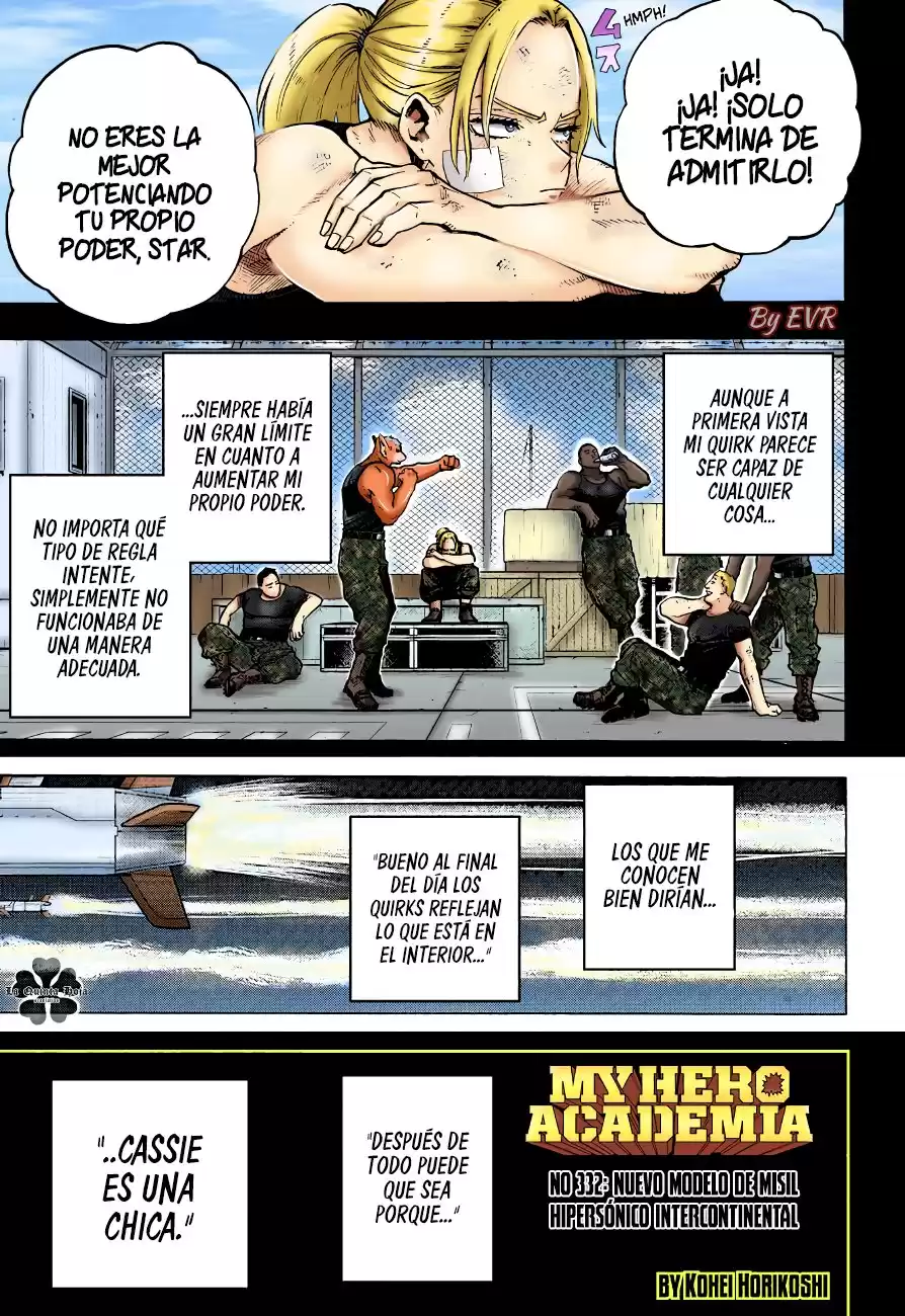 Boku no Hero Academia Capitulo 332.5: Nuevo modelo de misil teledirigido hipersonico (a color) página 4