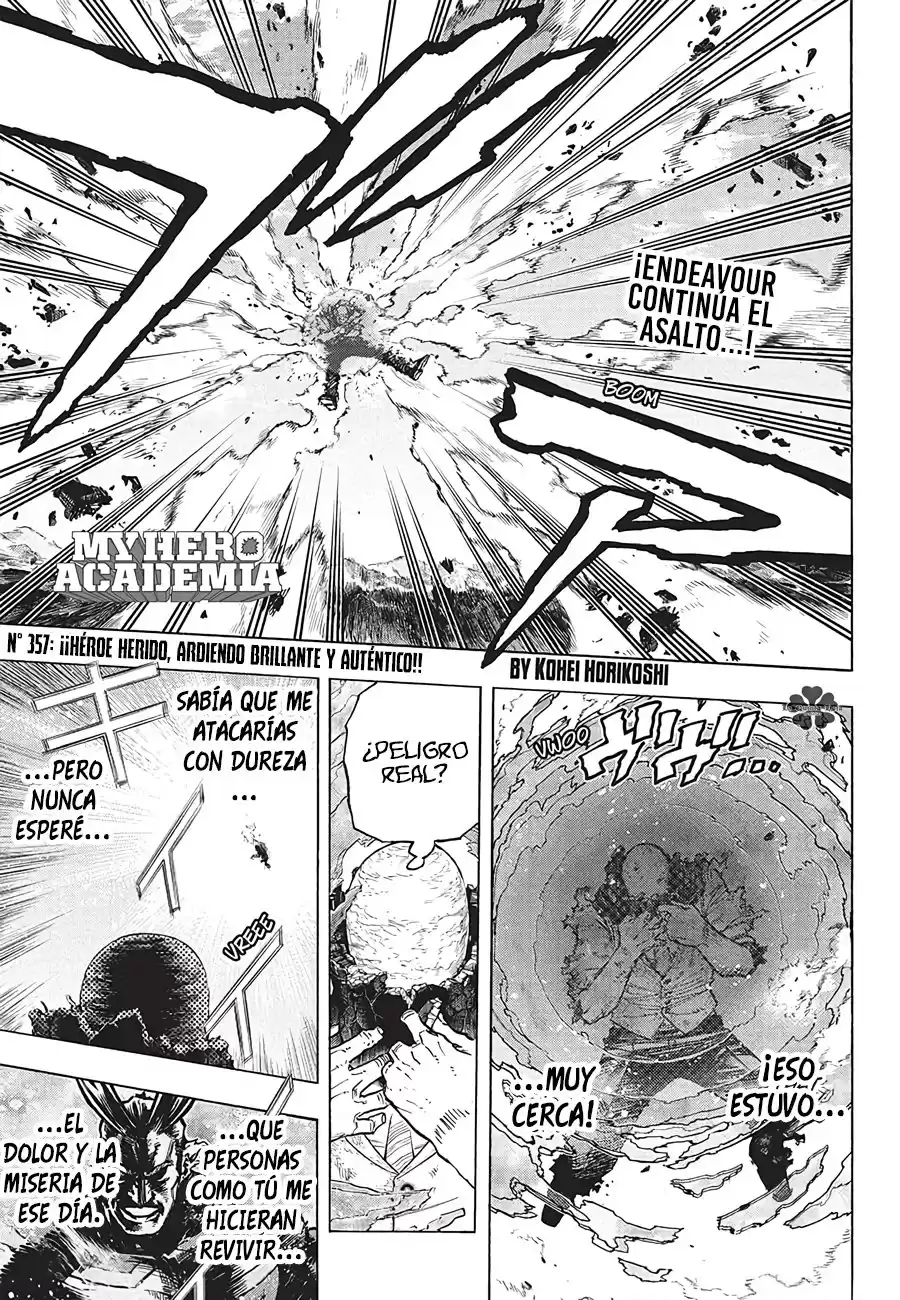 Boku no Hero Academia Capitulo 357: ¡¡Héroe herido, ardiendo brillante y auténtico!! página 2