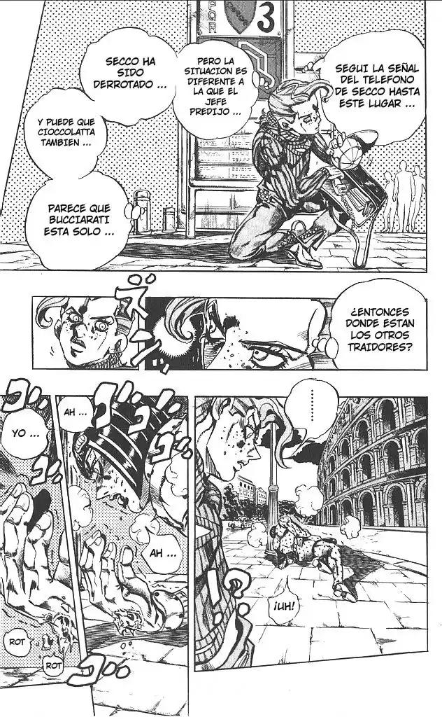 JoJo's Bizarre Adventure Parte 5: Vento Aureo Capitulo 128: "Green Day" y "Oasis", Parte 14 página 16