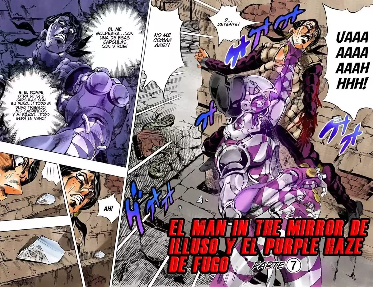 JoJo's Bizarre Adventure Parte 5: Vento Aureo Capitulo 46: Man in the Mirror y Purple Haze, Parte 7 página 2