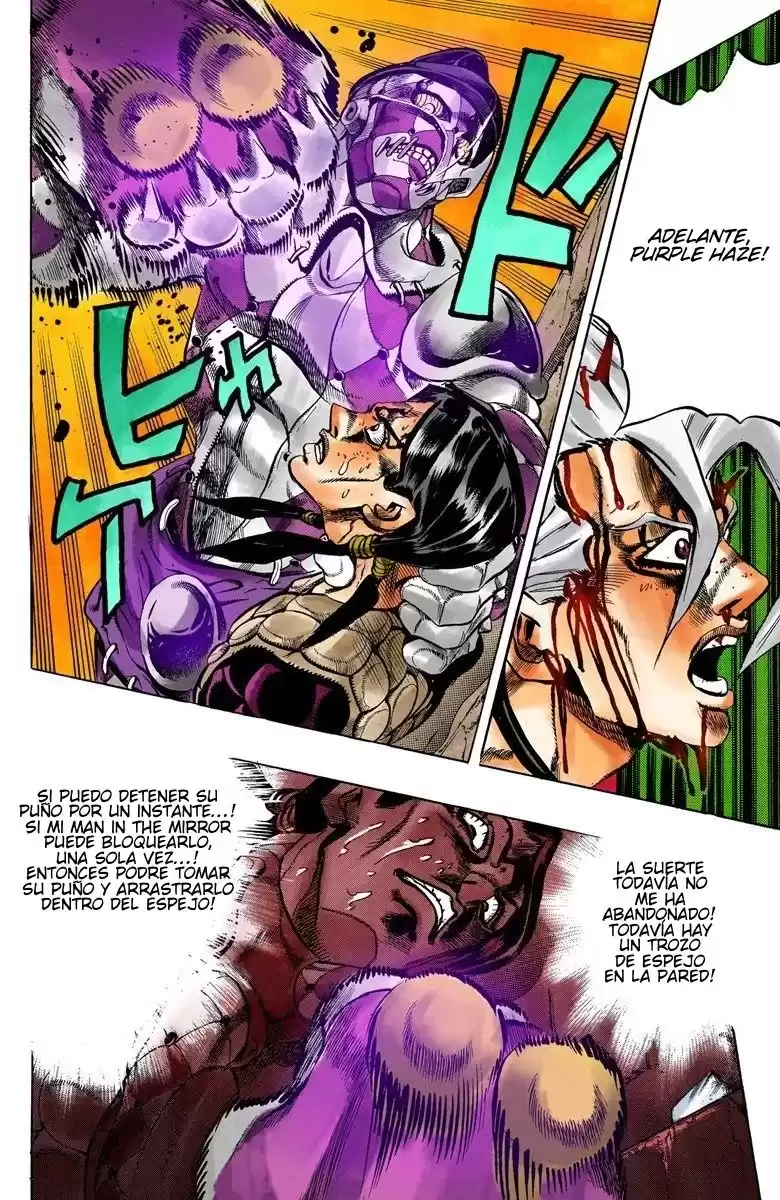 JoJo's Bizarre Adventure Parte 5: Vento Aureo Capitulo 46: Man in the Mirror y Purple Haze, Parte 7 página 3