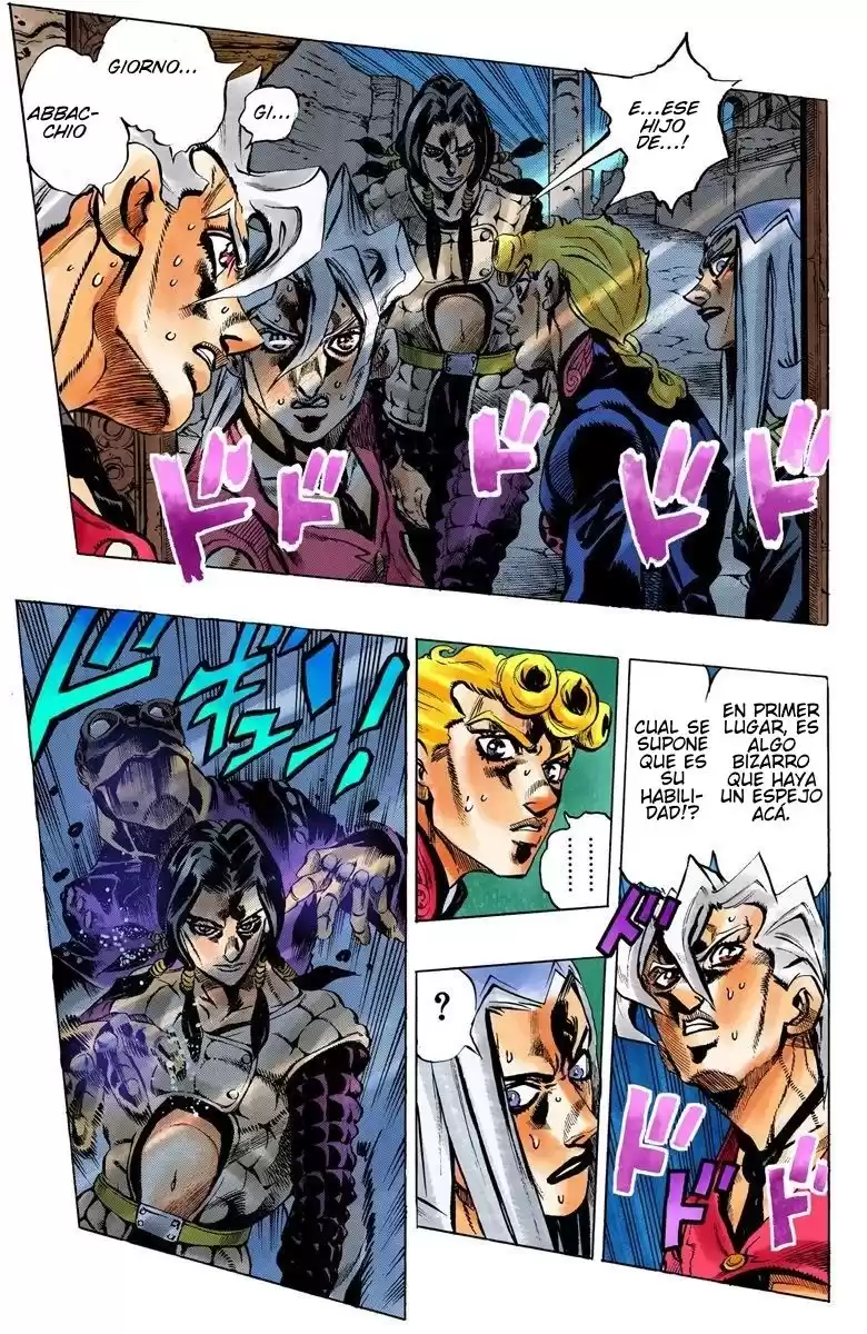 JoJo's Bizarre Adventure Parte 5: Vento Aureo Capitulo 40: Man in the Mirror y Purple Haze, Parte 1 página 5