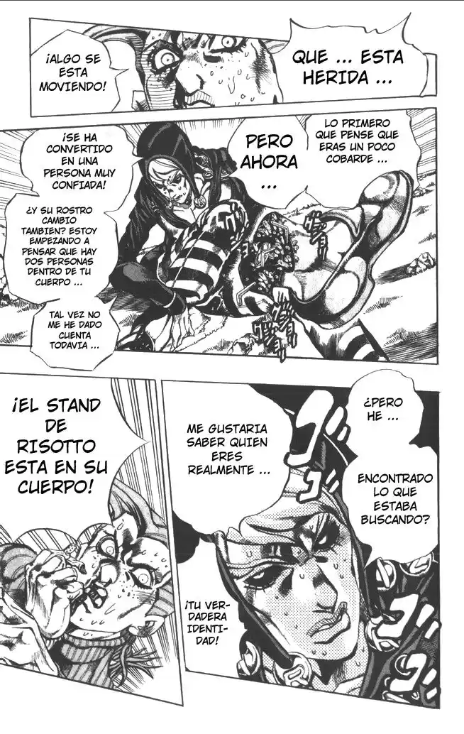 JoJo's Bizarre Adventure Parte 5: Vento Aureo Capitulo 107: King Crimson vs. Metallica, Parte 3 página 8