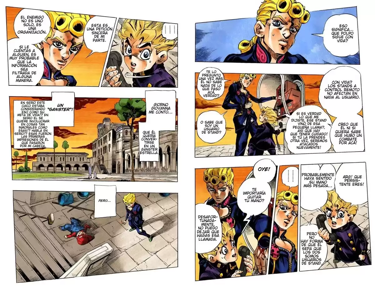 JoJo's Bizarre Adventure Parte 5: Vento Aureo Capitulo 16: Uniéndose a la Pandilla, Parte 6 página 3