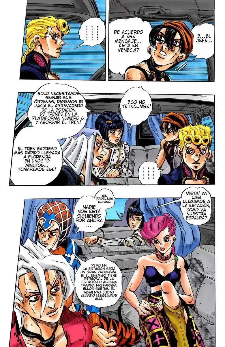 JoJo's Bizarre Adventure Parte 5: Vento Aureo Capitulo 47: Tren Expreso a Florencia, Parte 1 página 6