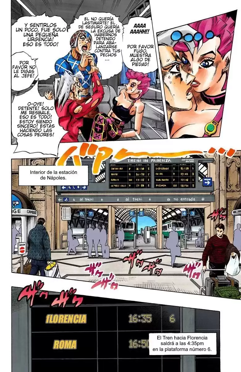 JoJo's Bizarre Adventure Parte 5: Vento Aureo Capitulo 47: Tren Expreso a Florencia, Parte 1 página 9