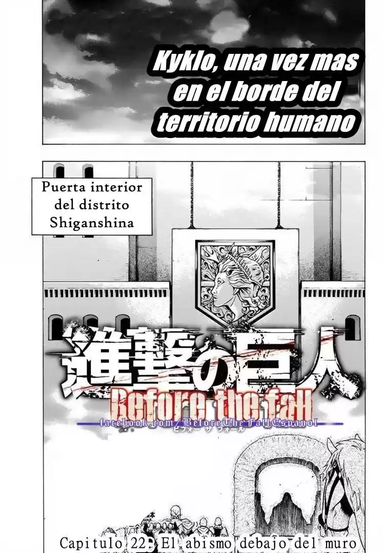 Shingeki no Kyojin: Before the Fall (Antes de la caída) Capitulo 22: El abismo debajo del muro página 1