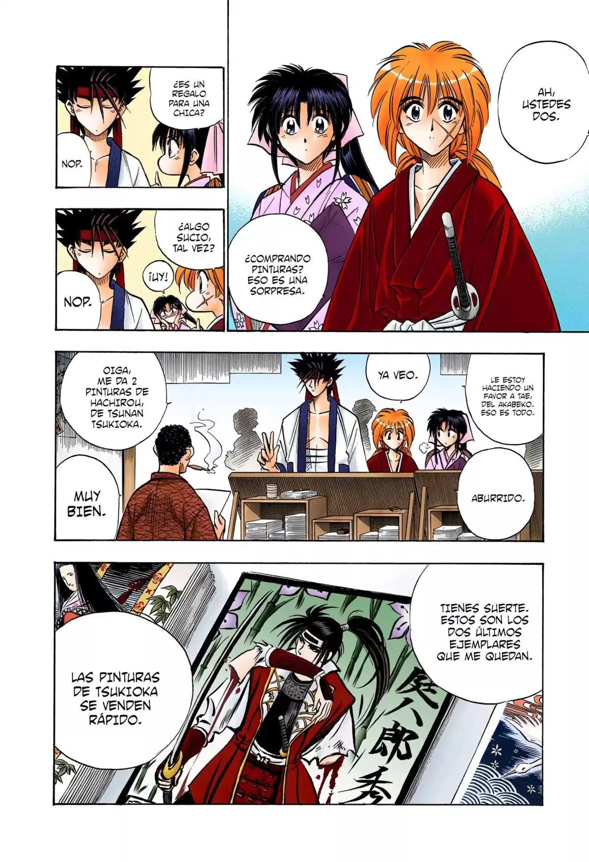 Rurouni Kenshin Full Color Capitulo 45: Historia extra: Sanosuke y las pinturas Nishiki (1) página 8