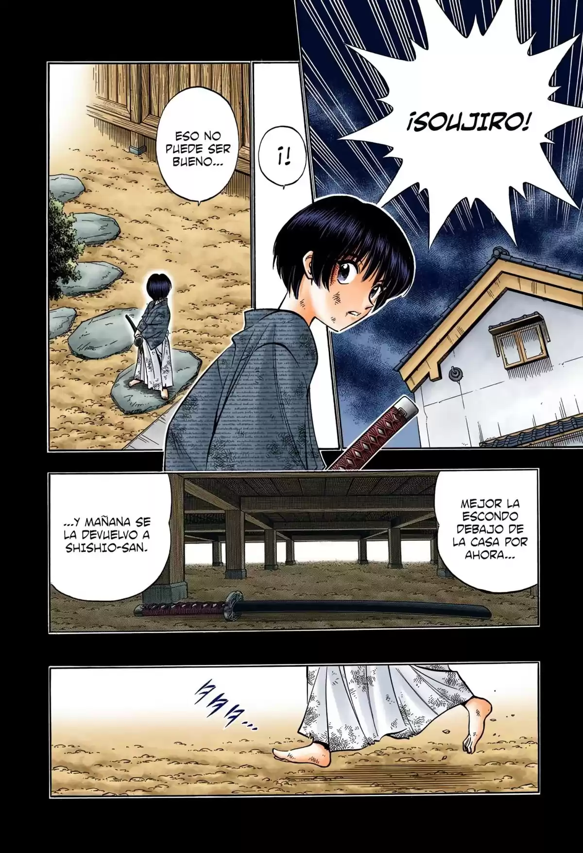 Rurouni Kenshin Full Color Capitulo 132: Historia de Soujiro: Una sonrisa bajo la lluvia página 4