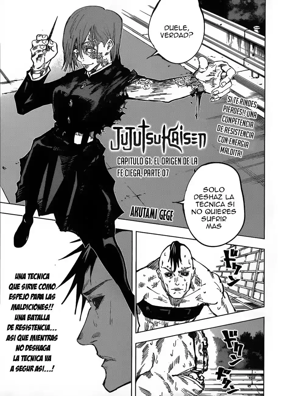 Jujutsu kaisen Capitulo 61: El Origen de la Obediencia, Parte 7 página 3