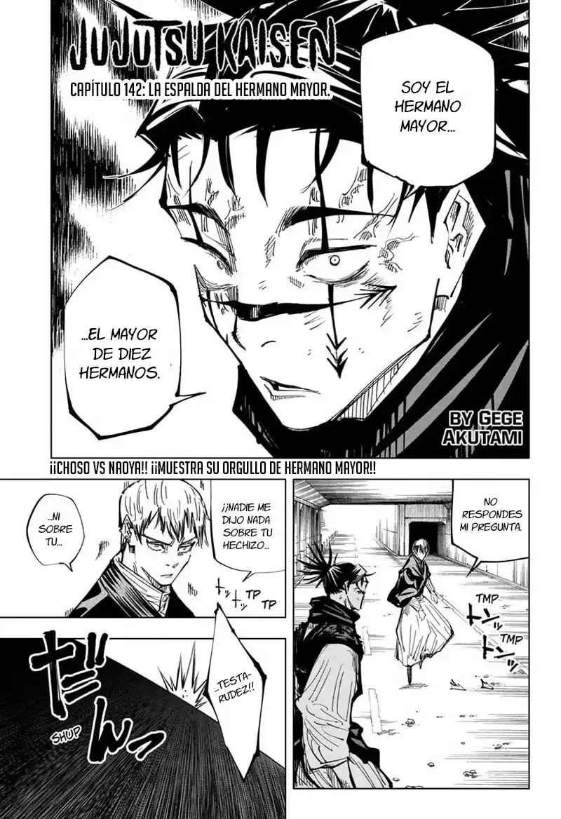 Jujutsu kaisen Capitulo 142: La espalda del hermano mayor. página 3