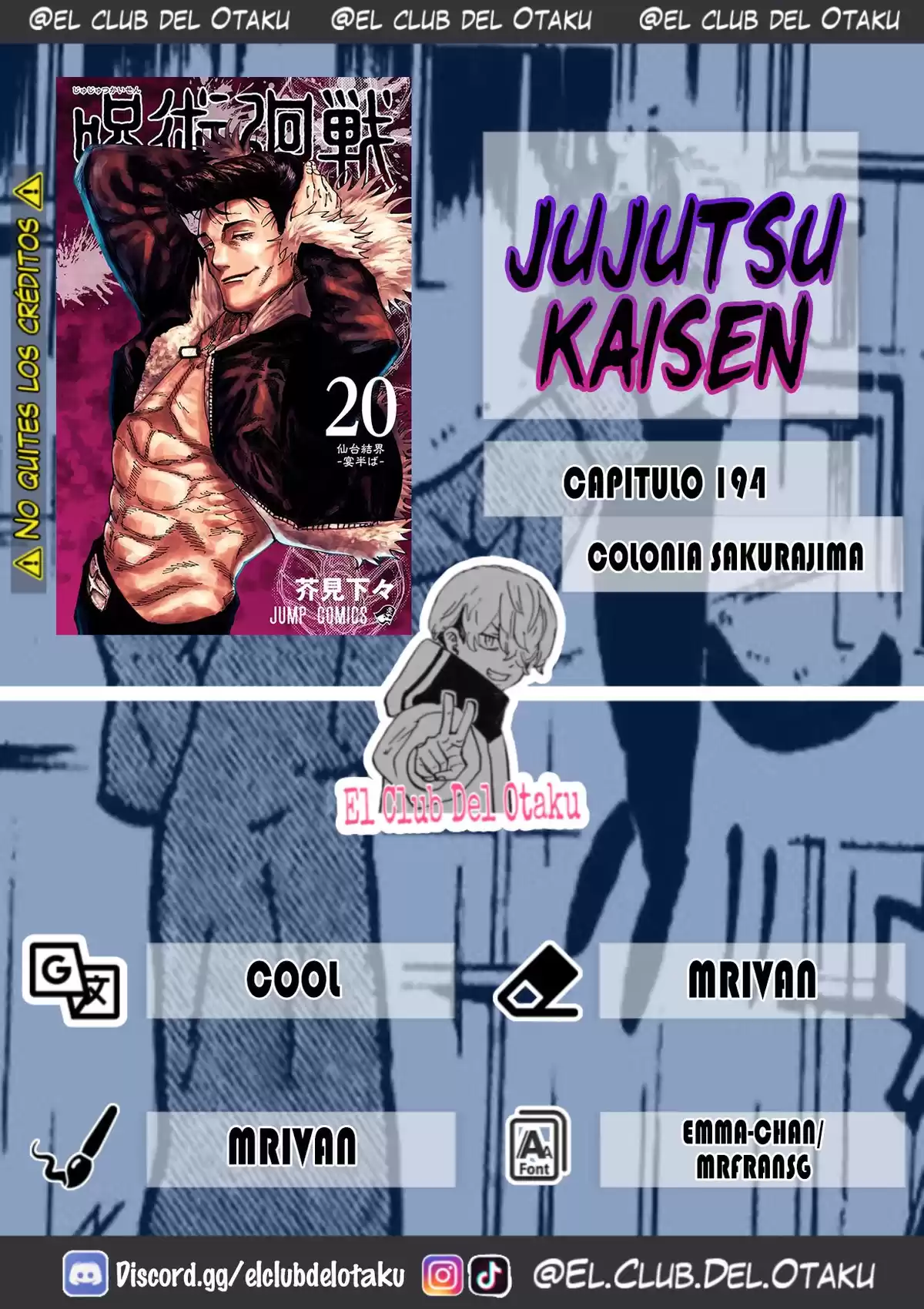 Jujutsu kaisen Capitulo 194: Colonia Sakurajima parte:4 página 1