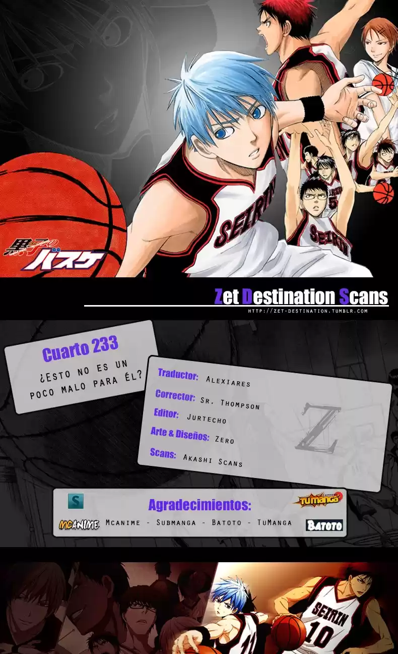 Kuroko no Basket Capitulo 233: ¿Esto no es un poco malo para el? página 1