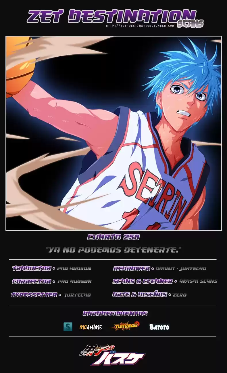 Kuroko no Basket Capitulo 258: Ya no podeos detenerte página 1