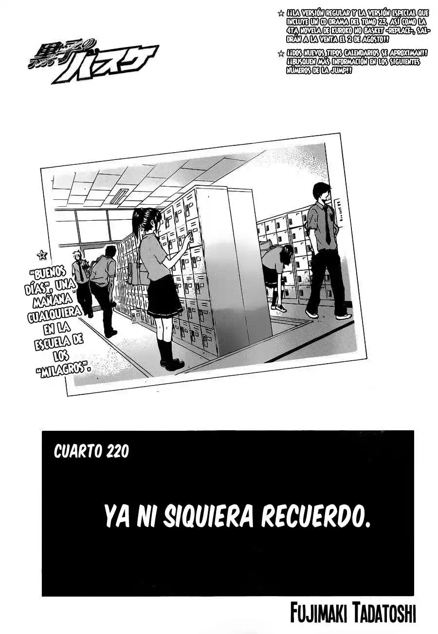 Kuroko no Basket Capitulo 220 página 2