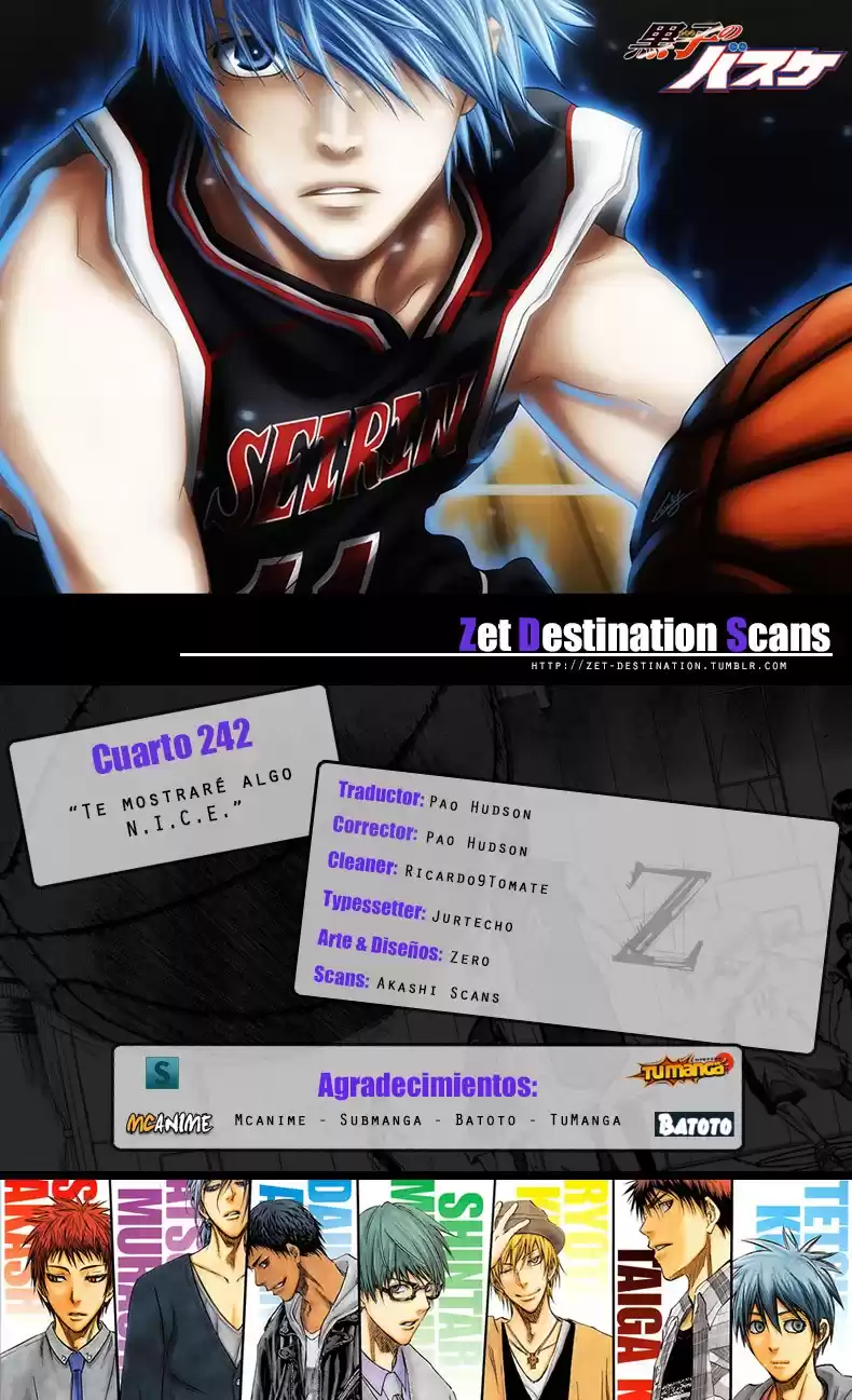 Kuroko no Basket Capitulo 242: Te mostrare algo N.I.C.E página 1