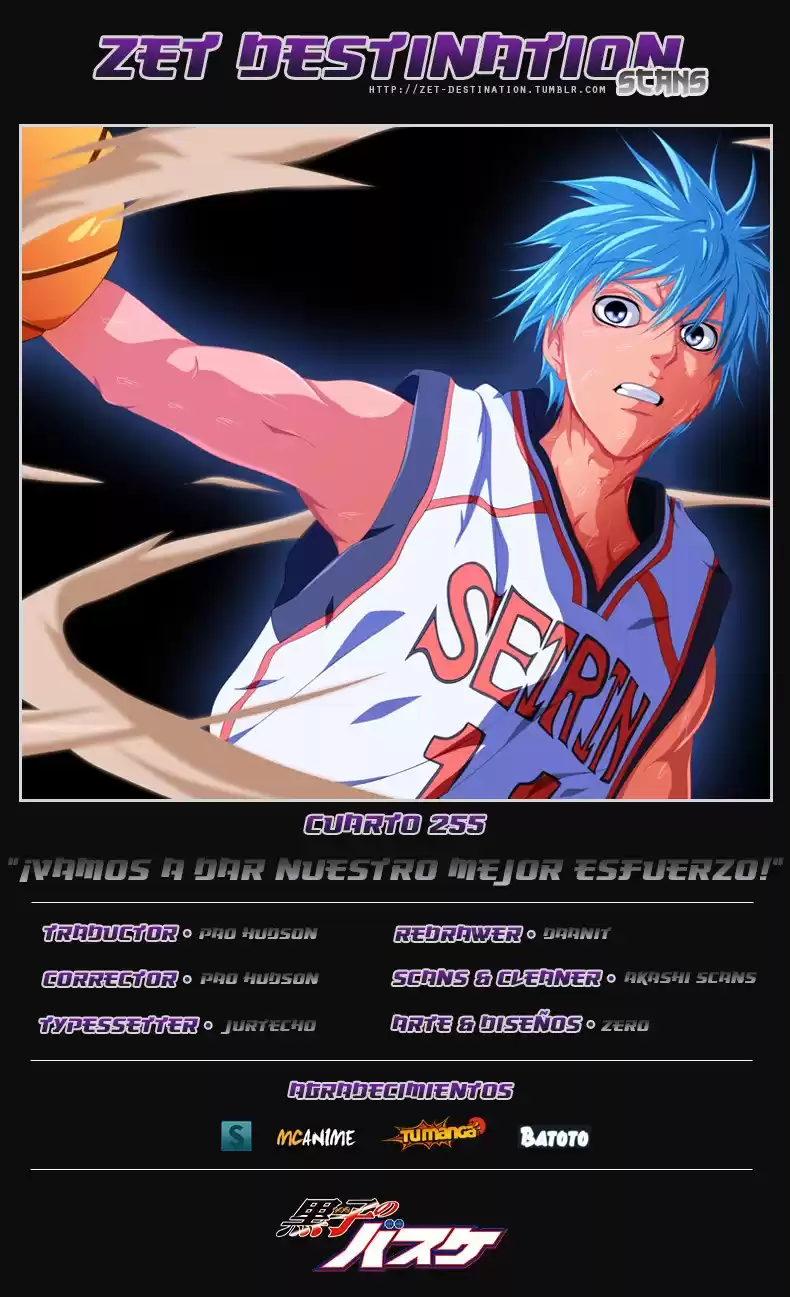 Kuroko no Basket Capitulo 255: Vamos a dar nuestro mejor esfuerzo página 1