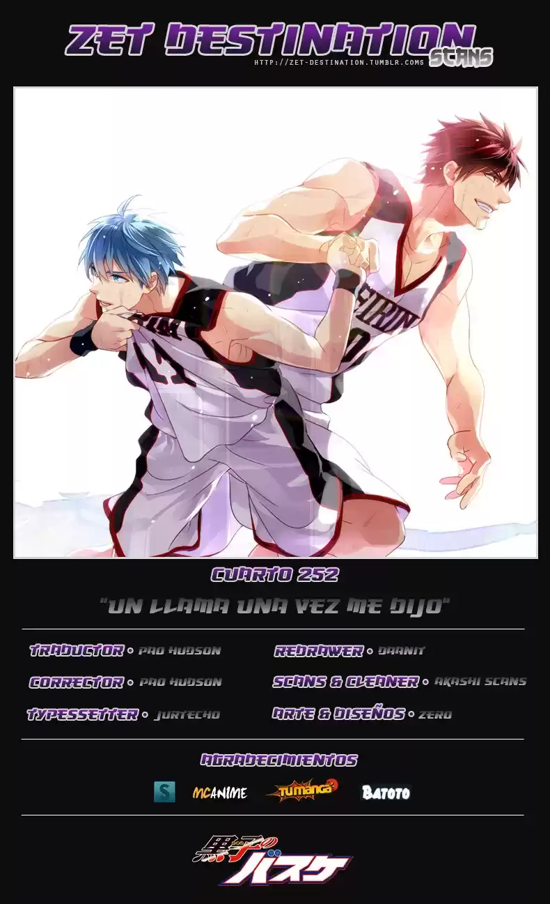 Kuroko no Basket Capitulo 252: Una llama una vez me dijo página 1