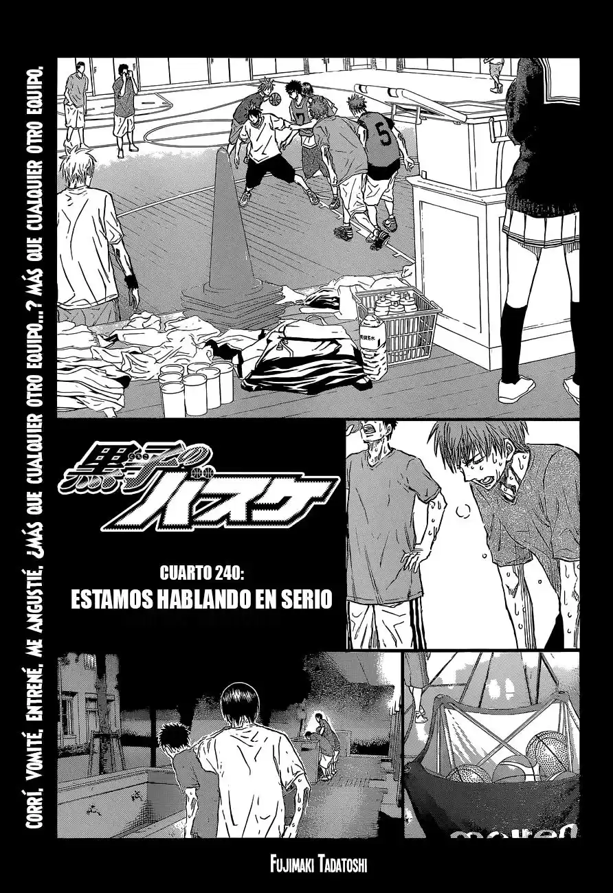 Kuroko no Basket Capitulo 240: Estamos hablando enserio página 4