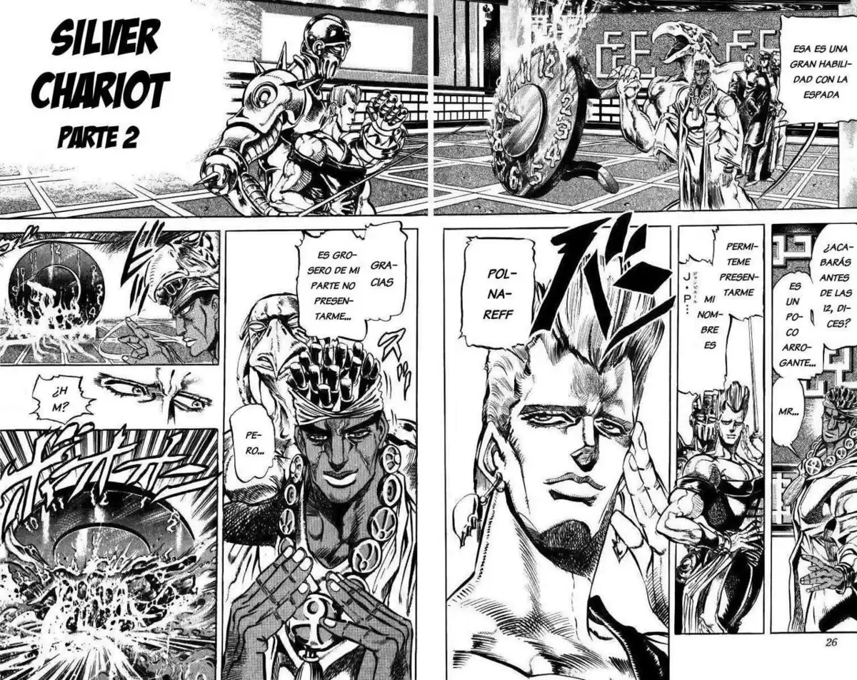 JoJo's Bizarre Adventure Parte 3: Stardust Crusaders Capitulo 12: Silver Chariot, Parte 2 página 1