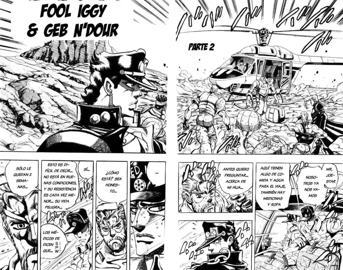 JoJo's Bizarre Adventure Parte 3: Stardust Crusaders Capitulo 71: "The Fool" Iggy y "Geb" N'Doul, Parte 2 página 1