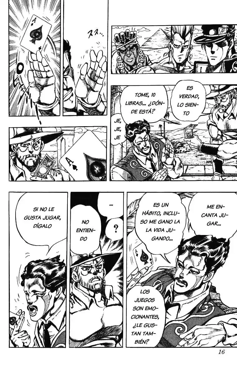 JoJo's Bizarre Adventure Parte 3: Stardust Crusaders Capitulo 98: D'Arby el Apostador, Parte 1 página 9