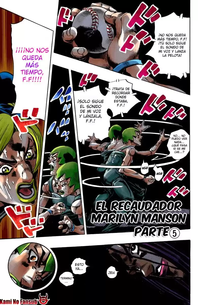 JoJo's Bizarre Adventure Parte 6: Stone Ocean Full Color Capitulo 38: El recaudador Marilyn Manson parte 5 página 3