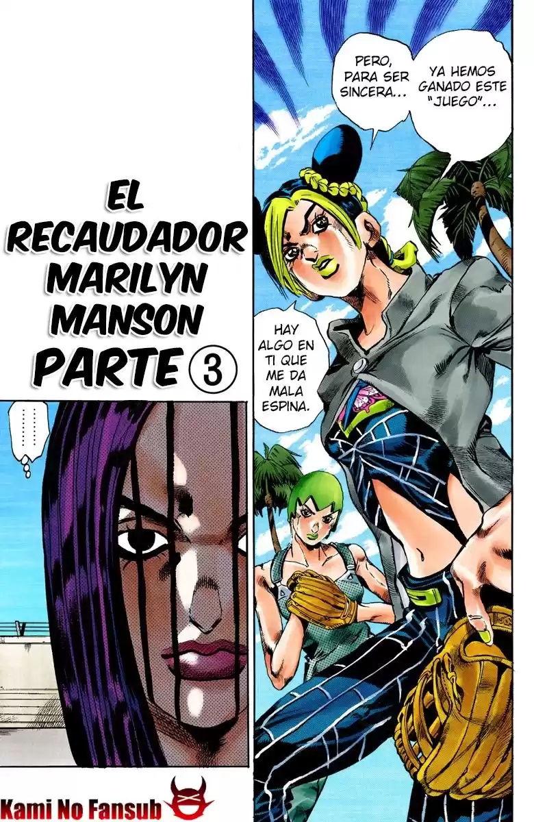 JoJo's Bizarre Adventure Parte 6: Stone Ocean Full Color Capitulo 36: El recaudador Marilyn Manson parte 3 página 3