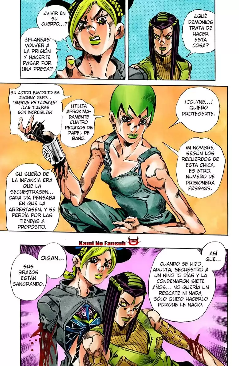 JoJo's Bizarre Adventure Parte 6: Stone Ocean Full Color Capitulo 33: Foo Fighters parte 3 página 9